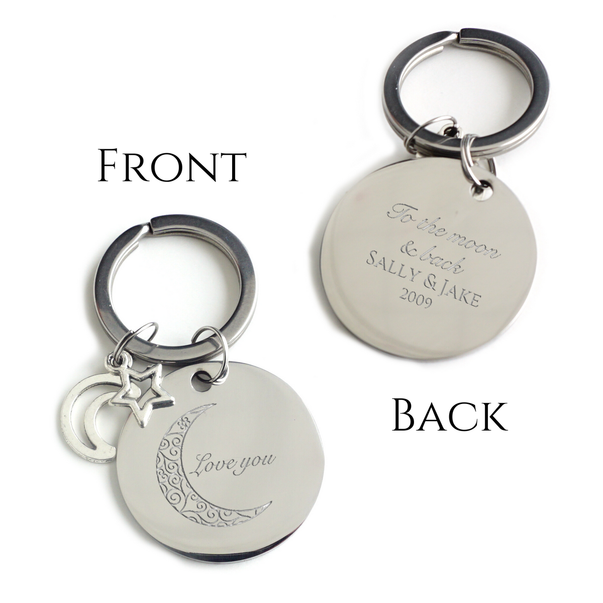 Love You to the Moon Keychain – Hazel Charm Shop