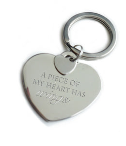A Piece of my Heart has Wings Keychain
