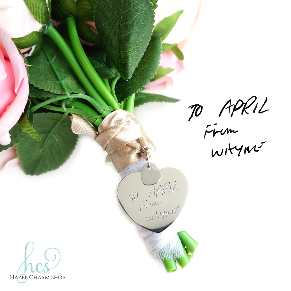 Handwriting Bouquet Charm – Hazel Charm Shop